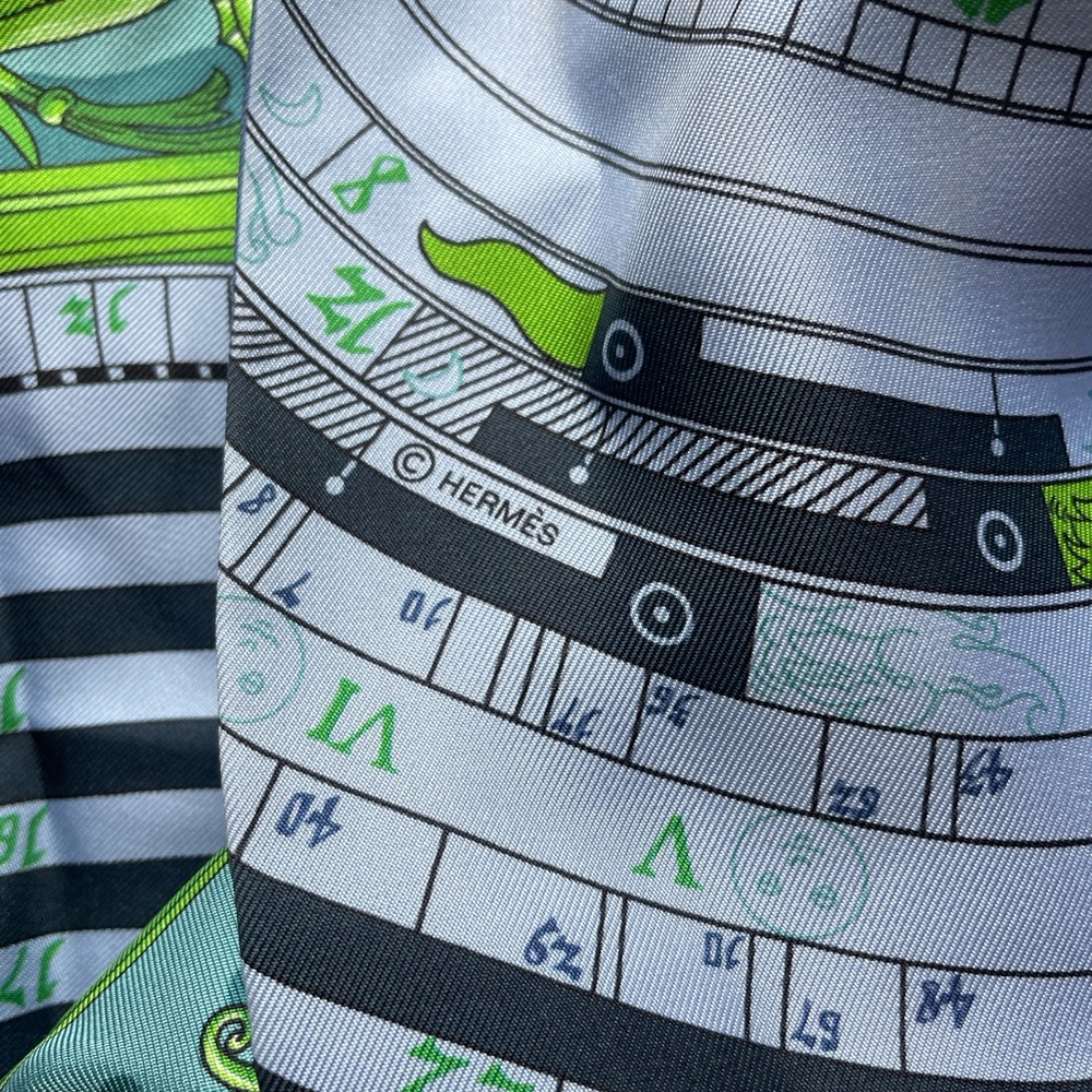 Hermès Silk Maxi Twilly Cut Scarf Astrology Zodiac Pois (Dies et Hore) 2016 - Picture 2 of 6